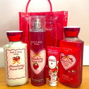 Bath & Body Works Strawberry Poundcake 5Piece Collectable Gift Set